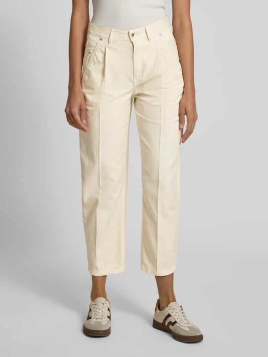 Zdjęcie produktu Spodnie o kroju tapered fit z fakturowanym wzorem model ‘QUALIFY’ Drykorn Écru