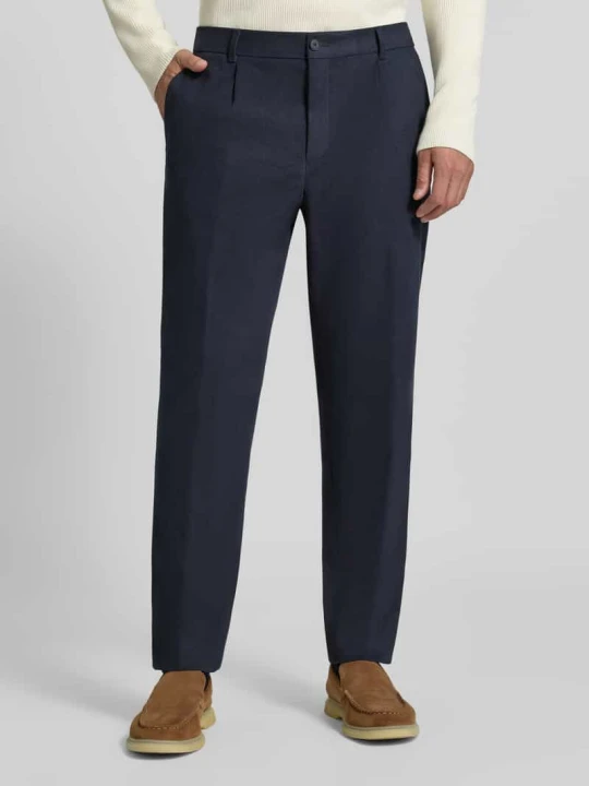 Zdjęcie produktu Spodnie o kroju tapered fit z mieszanki bawełny model 'C-Perin' Boss Granatowy