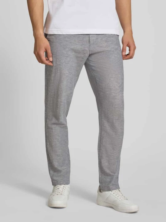 Zdjęcie produktu Spodnie o kroju tapered fit z wpuszczanymi kieszeniami model 'STACE' Jack&Jones Jeansowy niebieski melanż