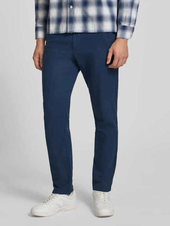 Zdjęcie produktu Spodnie o kroju tapered fit z wpuszczanymi kieszeniami model 'STACE' Jack&Jones Granatowy
