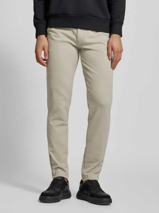 Zdjęcie produktu Spodnie o kroju tapered fit z zakładkami w pasie Calvin Klein Piaskowy
