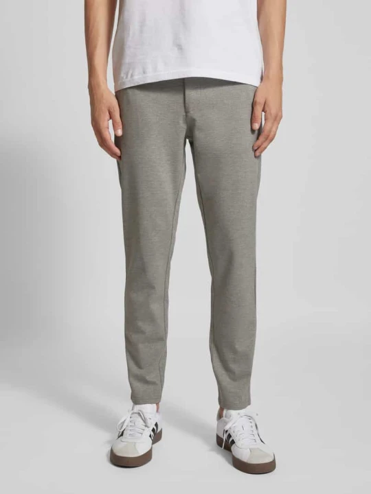 Zdjęcie produktu Spodnie o kroju tapered fit z zapięciem na guzik i zamek błyskawiczny model ‘MARK’ Only & Sons Beżowy
