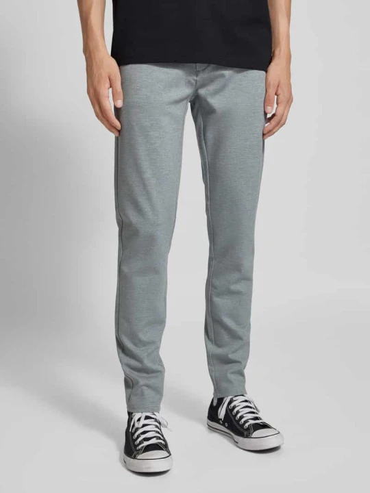 Zdjęcie produktu Spodnie o kroju tapered fit z zapięciem na guzik i zamek błyskawiczny model ‘MARK’ Only & Sons Srebrny