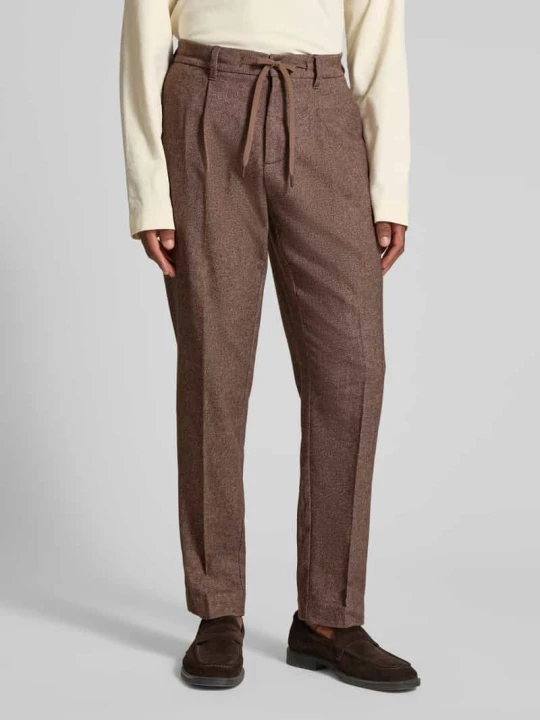 Zdjęcie produktu Spodnie o kroju tapered z dodatkiem wełny model ‘LEROY’ Selected Homme Średniobrązowy melanż