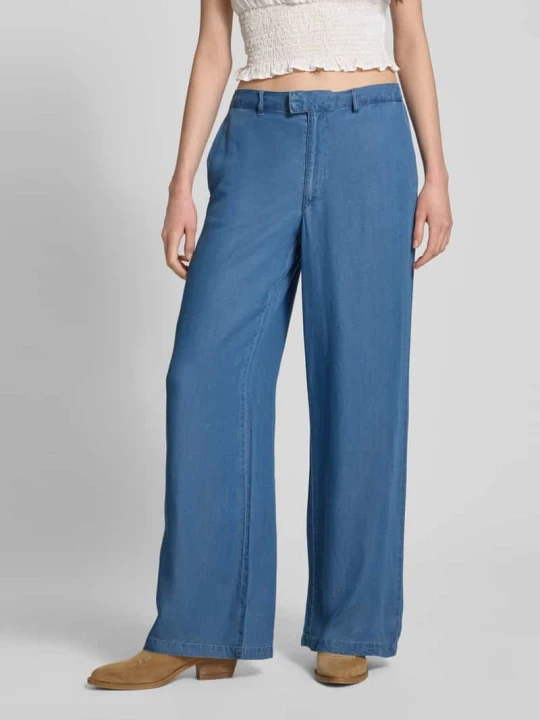 Zdjęcie produktu Spodnie o luźnym kroju z efektem denimu model ‘IRISA’ Noisy May Jeansowy niebieski