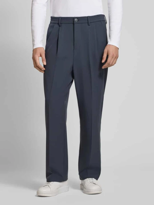 Zdjęcie produktu Spodnie o prostym kroju z dodatkiem wiskozy model 'Grant' Casual Friday Granatowy
