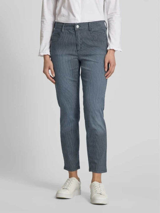 Zdjęcie produktu Spodnie o skróconym kroju slim fit model ‘ZURI’ Gardeur Ciemnoniebieski