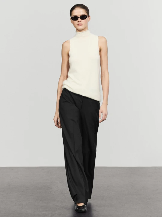 Zdjęcie produktu Spodnie Od Garnituru 100% Wełna - Czarny - Massimo Dutti - Female