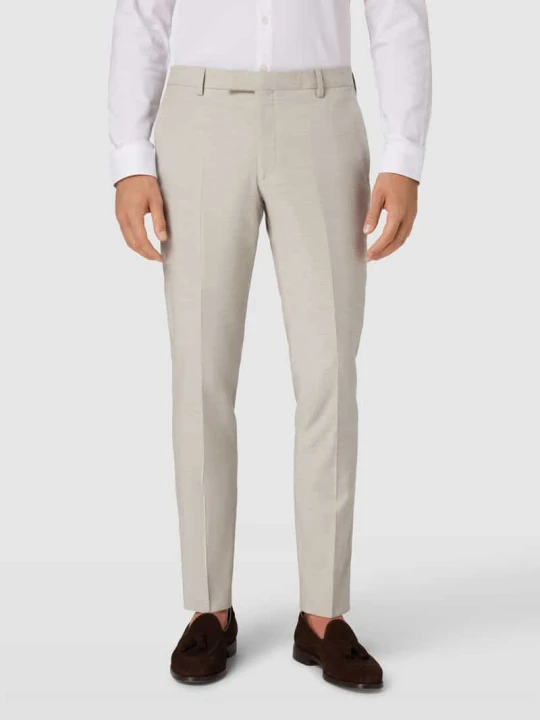 Zdjęcie produktu Spodnie od garnituru męskie JOOP! Collection;Elastyczna mieszanka wełny lana i wiskozy;Krój extra slim fit;Skrócony krój;Model ‘Gun’;Fakturowany wzór;Kanty;Szer Piaskowy