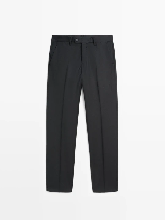 Zdjęcie produktu Spodnie Od Garnituru Z 100% Wełną - Granatowy - - Massimo Dutti - Male
