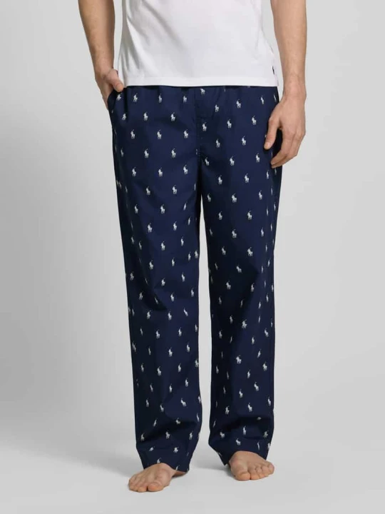 Zdjęcie produktu Spodnie od piżamy o kroju comfort fit z czystej Bawełna Model 'PJ PANT-SLEEP-BOTTOM' Polo Ralph Lauren Granatowy