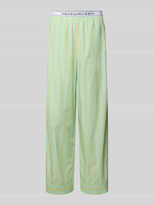 Zdjęcie produktu Spodnie od piżamy o kroju regular fit z czystej bawełny Model 'SHIRTING STRIPES' Polo Ralph Lauren Jasnozielony