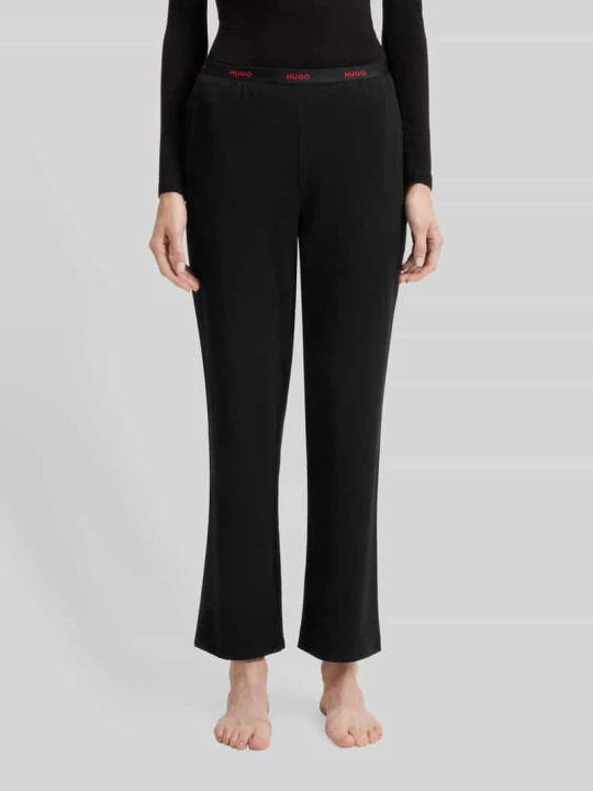 Zdjęcie produktu Spodnie od piżamy o kroju regular fit z mieszanki bawełnianego dżerseju model ‘STYLE HUGO ID PANTS’ Czarny