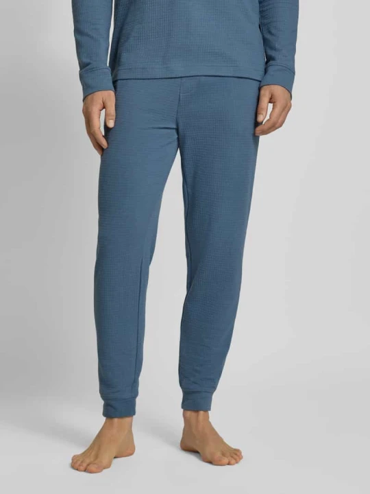 Zdjęcie produktu Spodnie od piżamy o kroju relaxed fit z mieszanki bawełny model „AUSTIN PANTS” Hugo Jeansowy niebieski