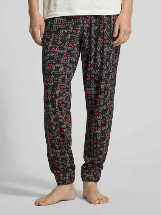 Zdjęcie produktu Spodnie od piżamy w kroju comfort fit z czystej bawełny model 'AMORO' Hugo Czerwony