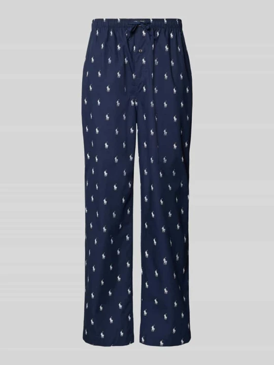 Zdjęcie produktu Spodnie od piżamy w kroju regular fit z czystej bawełny Polo Ralph Lauren Granatowy
