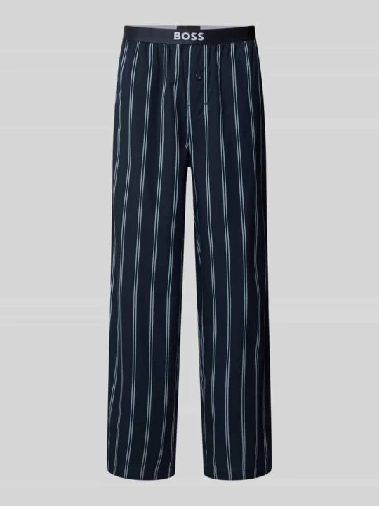 Zdjęcie produktu Spodnie od piżamy z czystej bawełny, krój regular fit, model 'EASY PANTS' Boss Granatowy