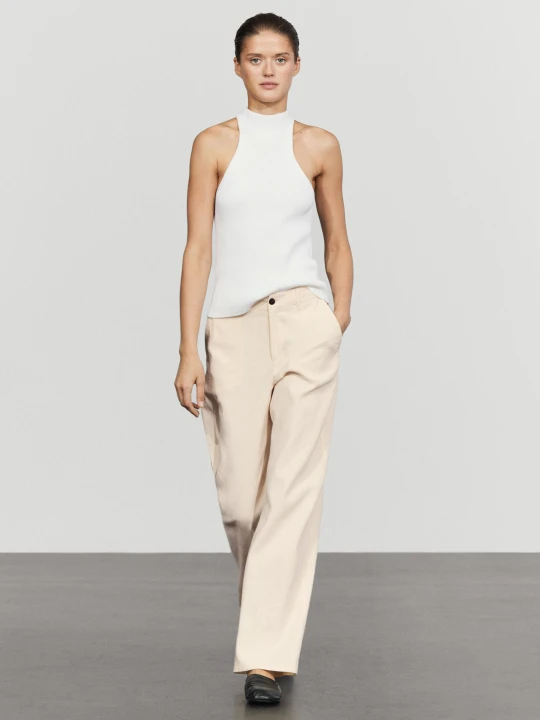Zdjęcie produktu Spodnie Relax Fit Z Mieszanki Lnu - Opal Pop - Massimo Dutti - Female