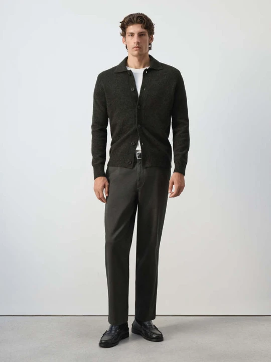 Zdjęcie produktu Spodnie relaxed fit 100% bawełna kawowy - Mężczyzna - MANGO MAN