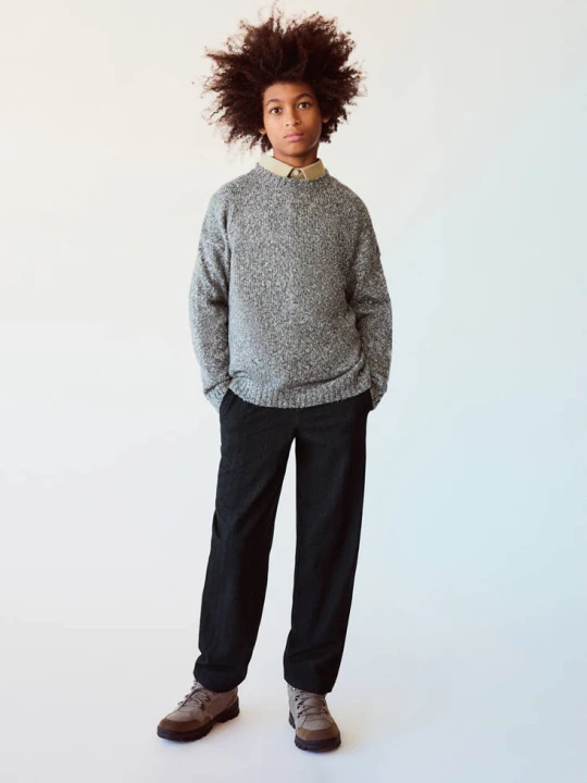 Zdjęcie produktu Spodnie relaxed fit w jodełkę antracytowy - Dzieci - MANGO KIDS