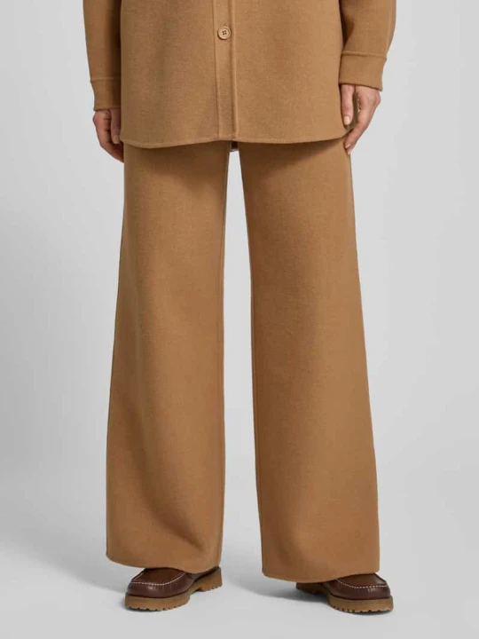 Zdjęcie produktu Spodnie rozkloszowane z szeroką nogawką z mieszanki wełny Style Icon Collection Camel