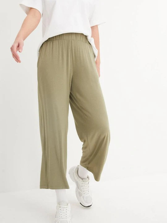 Zdjęcie produktu Spodnie shirtowe 7 / 8 high waist, 2 pary BonPrix niebieski