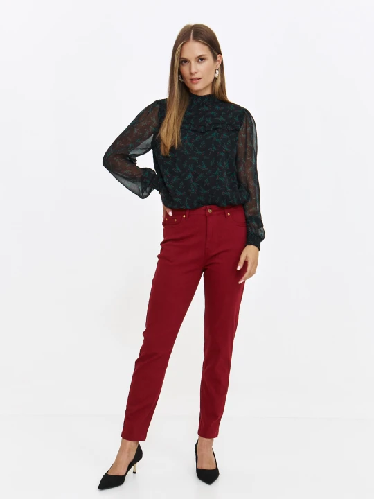 Zdjęcie produktu Spodnie skinny bordowe TOP SECRET