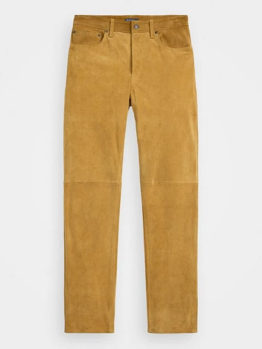 Zdjęcie produktu Spodnie skórzane Polo Ralph Lauren jasnobrązowy