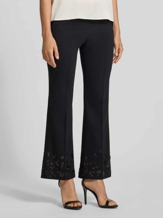 Zdjęcie produktu Spodnie skrócone z wiskozy model ‘FRANCOISE CROPPED PAILLET’ CAMBIO Czarny