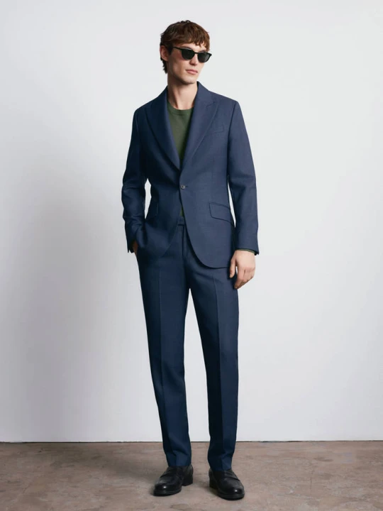 Zdjęcie produktu Spodnie slim fit 100% wełna Vitale Barberis Canonico® niebieski - Mężczyzna - - MANGO MAN