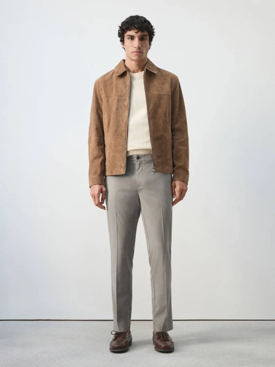 Zdjęcie produktu Spodnie slim fit cropped beżowy - Mężczyzna - MANGO MAN