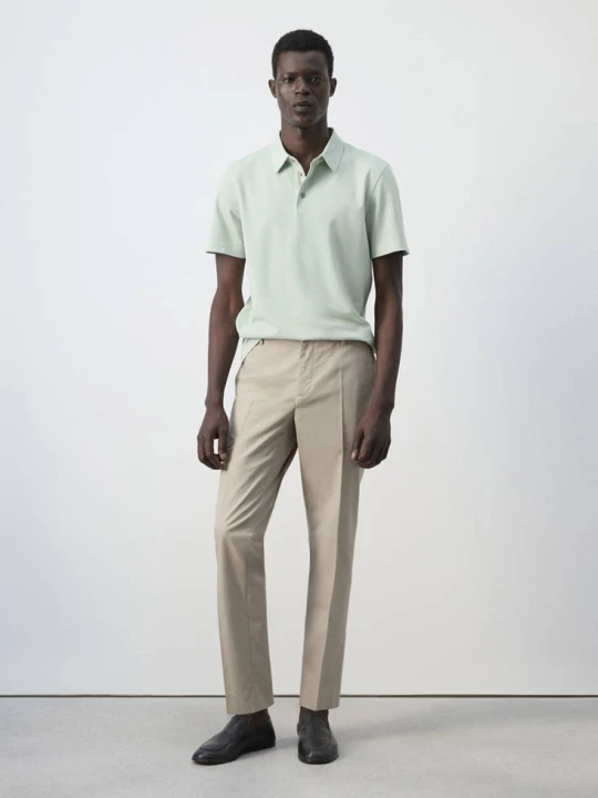 Zdjęcie produktu Spodnie slim fit cropped z mieszanki bawełny średni brązowy - Mężczyzna - - MANGO MAN