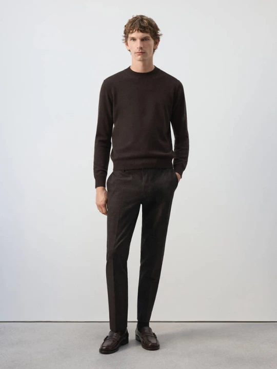 Zdjęcie produktu Spodnie slim fit w kratę czekoladowy - Mężczyzna - MANGO MAN