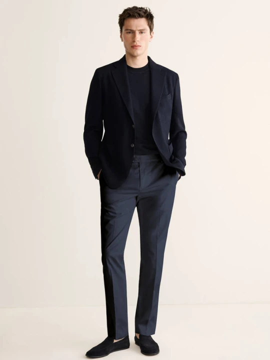 Zdjęcie produktu Spodnie slim fit z bawełny granatowy - Mężczyzna - MANGO MAN