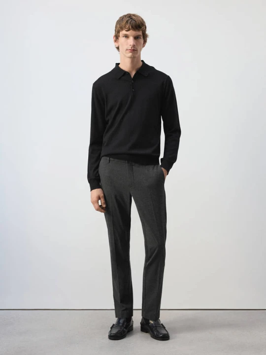 Zdjęcie produktu Spodnie slim fit z elastycznym pasem ciemnoszary - Mężczyzna - MANGO MAN