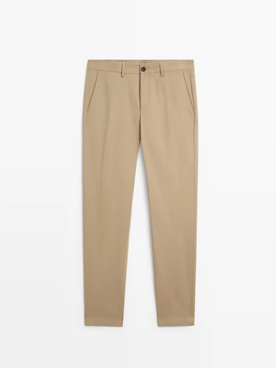 Zdjęcie produktu Spodnie Slim Z Mieszanki Bawełny - Opalony - Massimo Dutti - Male