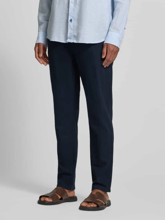 Zdjęcie produktu Jogpantsy z Mieszanka bawełny i lnu z elastycznym pasem Scotch & Soda Granatowy