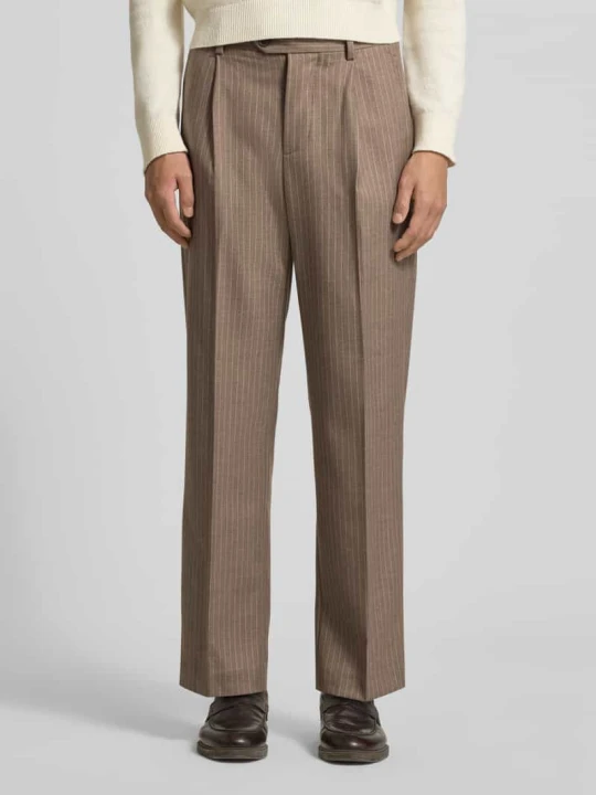 Zdjęcie produktu Szerokie spodnie z mieszanki wełny model „220-LOOSE OTTO LANO PL” Selected Homme Piaskowy