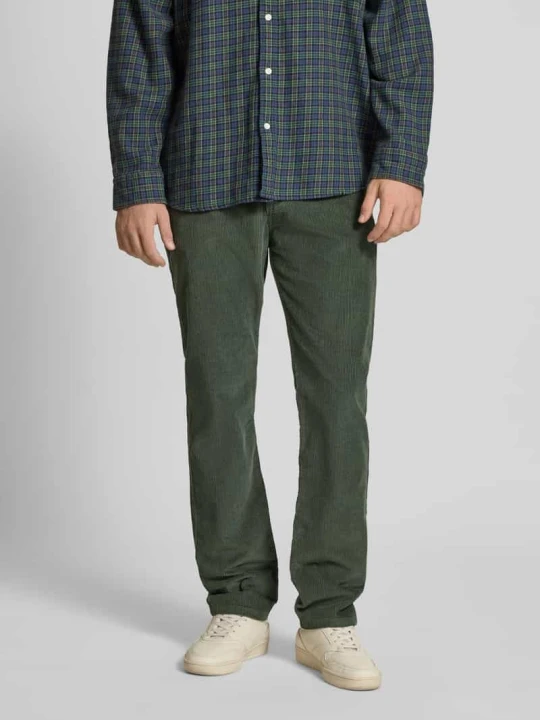 Zdjęcie produktu Spodnie sztruksowe o kroju regular fit z czystej bawełny model ‘RYAN CORD CHINO’ Tommy Jeans Ciemnozielony