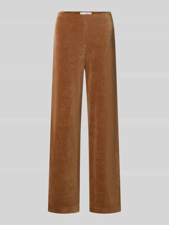 Zdjęcie produktu Spodnie sztruksowe o kroju regular fit z mieszanki bawełny model 'ELAINE' RAFFAELLO ROSSI Camel