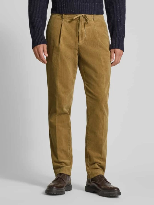 Zdjęcie produktu Spodnie sztruksowe o kroju regular fit z mieszanki bawełny model 'LEROY' Selected Homme Beżowy