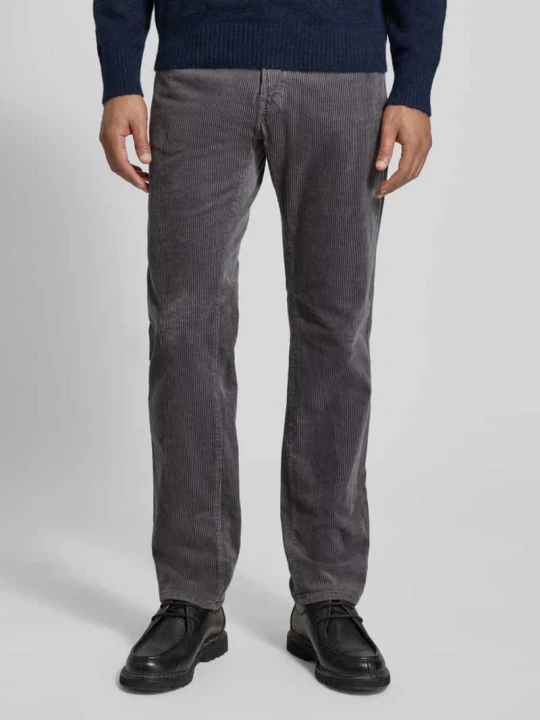 Zdjęcie produktu Spodnie sztruksowe o kroju regular fit z wpuszczanymi kieszeniami model 'Laval' Pierre Cardin Średnioszary