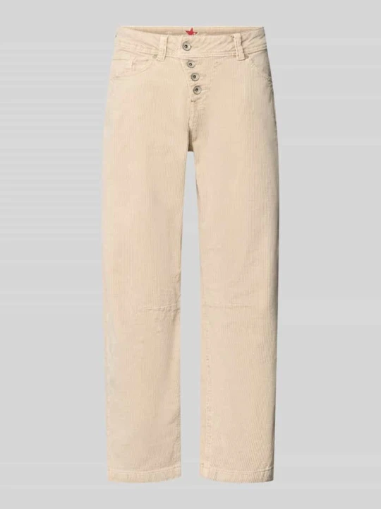 Zdjęcie produktu Spodnie sztruksowe o kroju relaxed fit z mieszanki bawełny model 'Malibu' Buena Vista Piaskowy