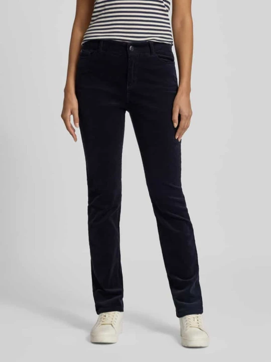 Zdjęcie produktu Spodnie sztruksowe o kroju slim fit z 5 kieszeniami Christian Berg Ciemnoniebieski