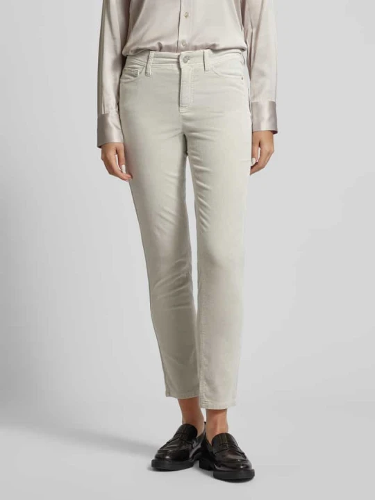 Zdjęcie produktu Spodnie sztruksowe o kroju slim fit z 5 kieszeniami model ‘PIPPER’ CAMBIO Jasnoszary