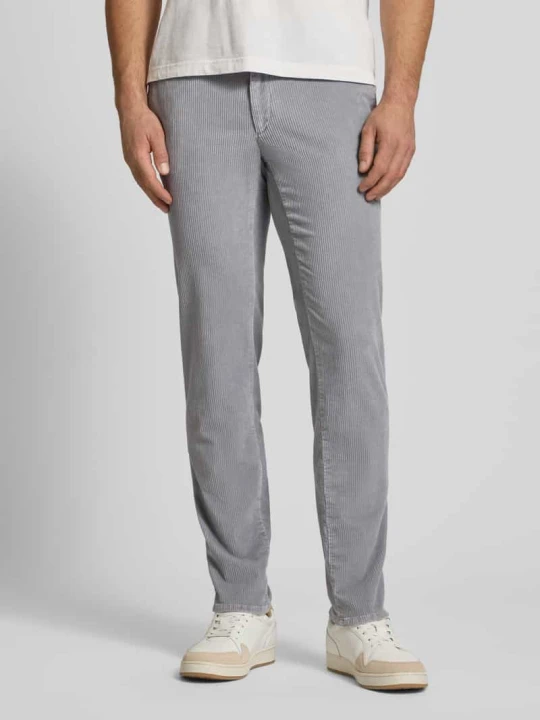 Zdjęcie produktu Spodnie sztruksowe o kroju slim fit z kieszeniami z tyłu model ‘Fabio’ BRAX Srebrny