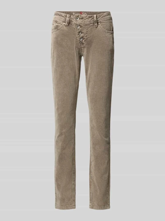 Zdjęcie produktu Spodnie sztruksowe o kroju slim fit z mieszanki bawełny Buena Vista Beżowy