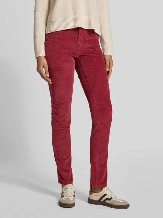 Zdjęcie produktu Spodnie sztruksowe o kroju slim fit z mieszanki bawełny model ‘Mary’ BRAX Bordowy