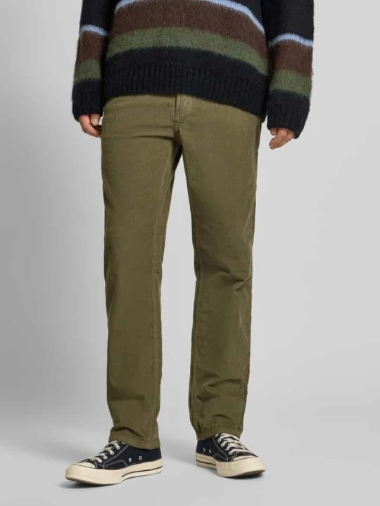 Zdjęcie produktu Spodnie sztruksowe o kroju slim fit z mieszanki bawełny Pepe Jeans Oliwkowy