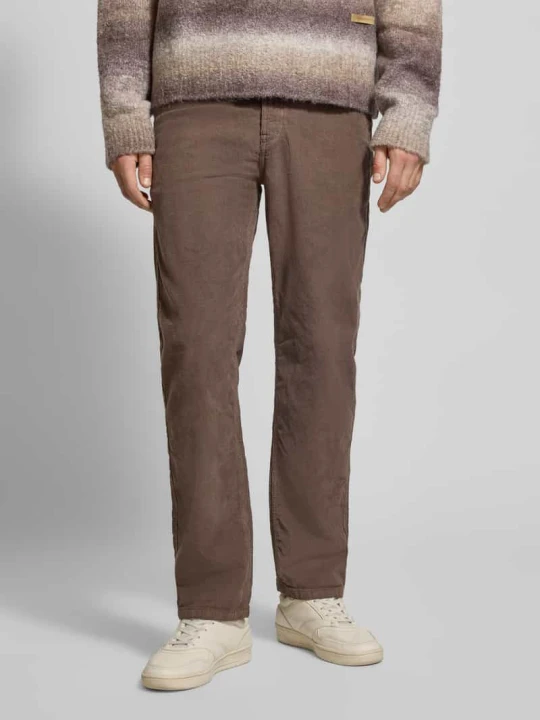 Zdjęcie produktu Spodnie sztruksowe o kroju slim fit z mieszanki bawełny Pepe Jeans Ciemnobrązowy